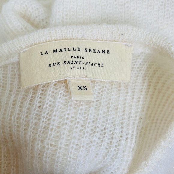 Sezane Gaspard Jumper Cardigan Knit Off White - Picture 6 of 8